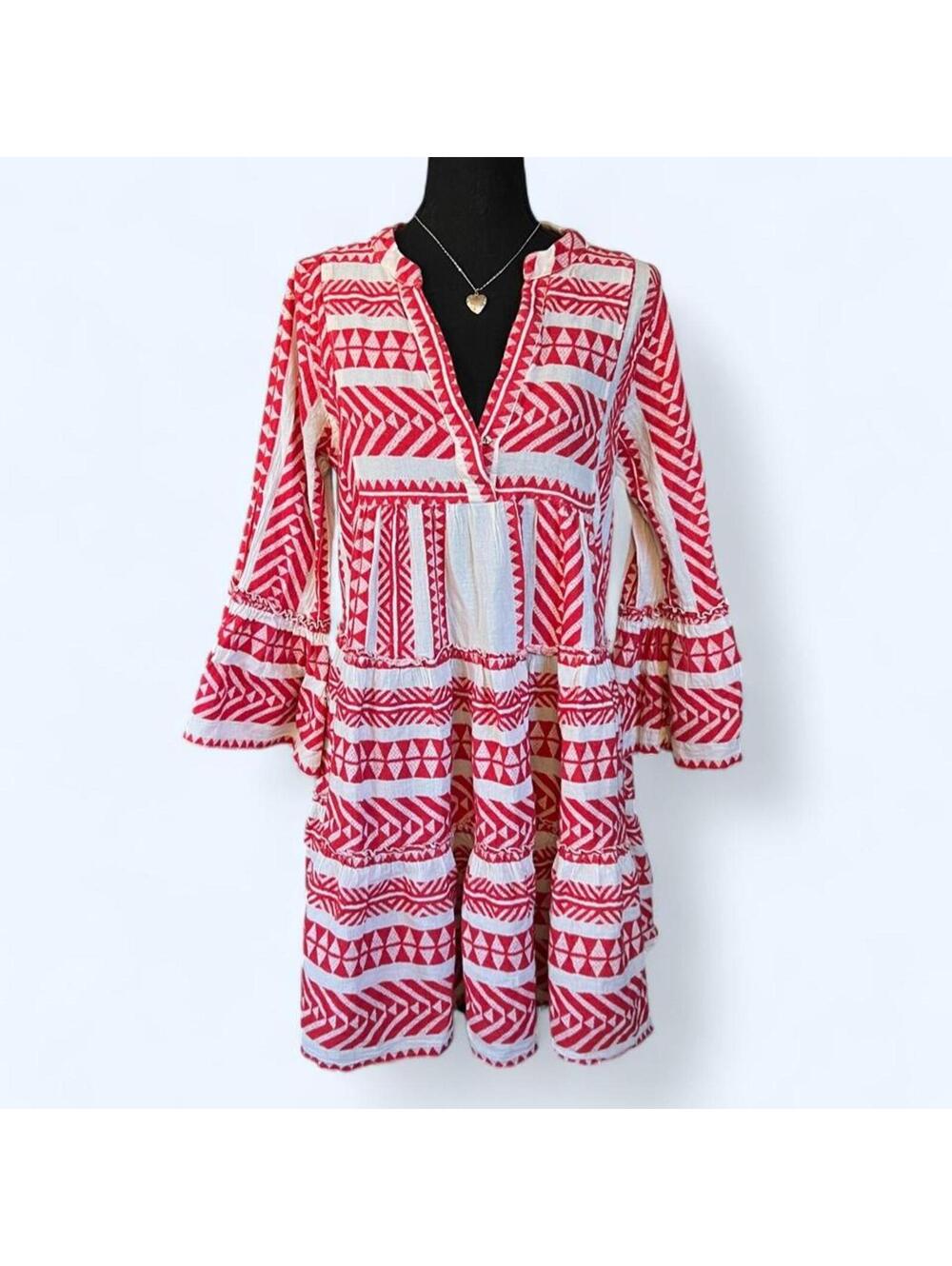 Vintage y2k Devotion Twins coastal boho resort bell sleeve dress size small 💗